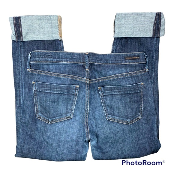 Citizens Of Humanity Size 27 Dani Cropped Straight Leg Cuffed Hem Jeans Stretch - Picture 2 of 12